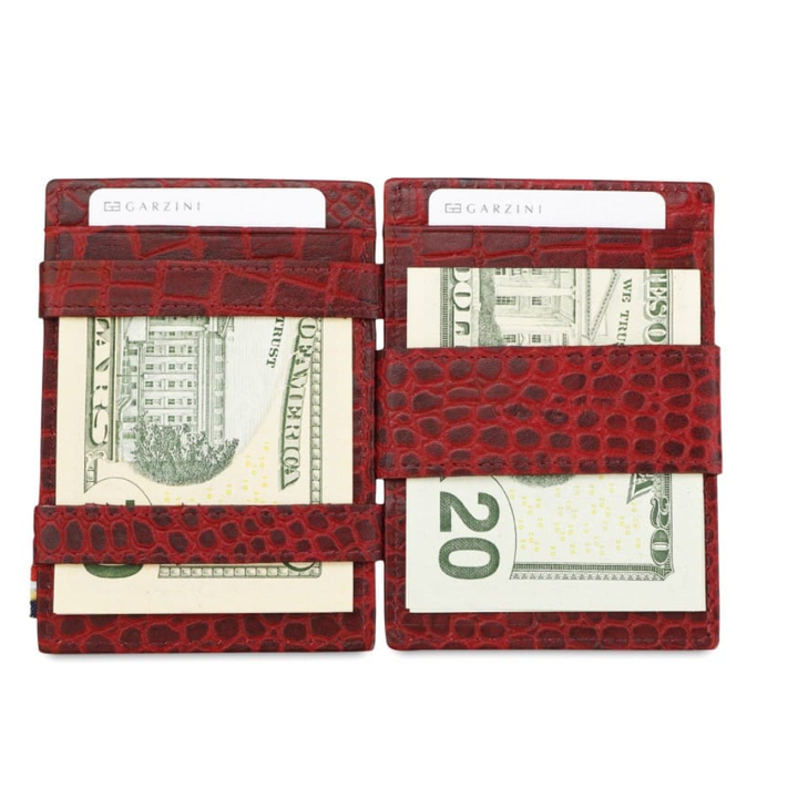 Garzini / Hunterson Essenzial Coin Magic Wallet 7 Cards - Croco Burgundy