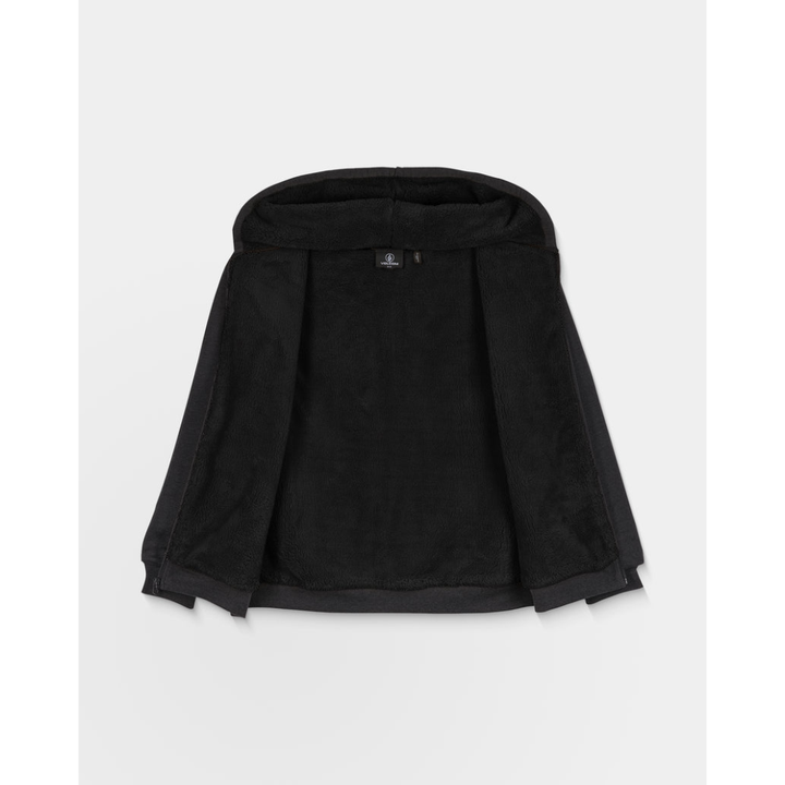 Volcom Single Lined Stone Sherpa Zip Hoodie - Heather Black