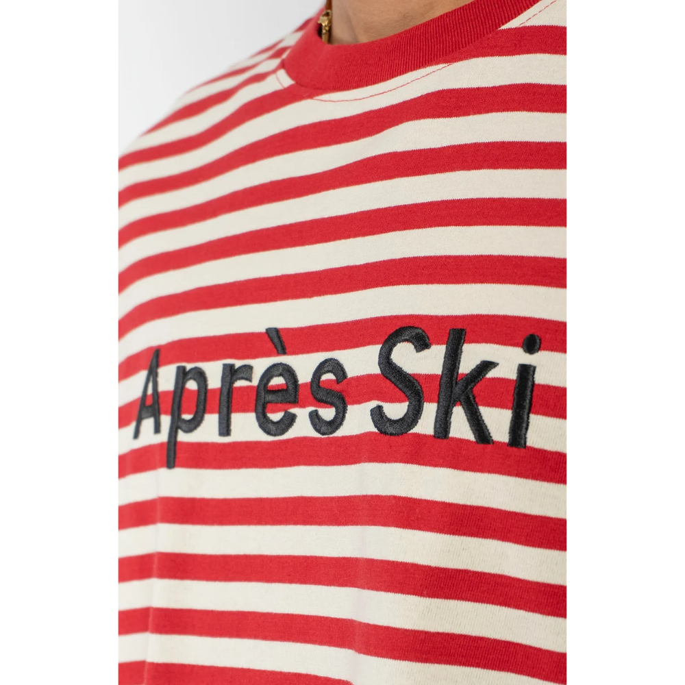 Kaotiko Stipes Apres Ski Longsleeve T-Shirt - Ivory / Burgundy