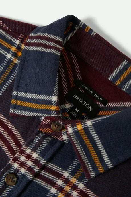 Brixton Bowery Flannel Mood Indigo/Port/Saffron
