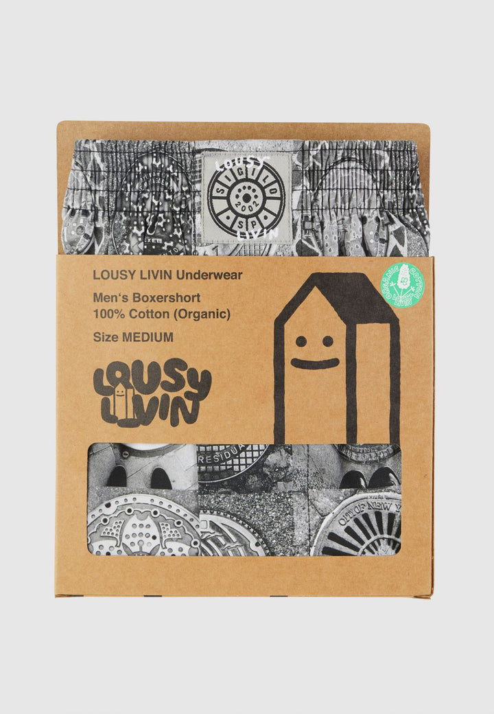 Lousy Livin CLEPTOMANICX Boxershort - Sigilo x White Grey