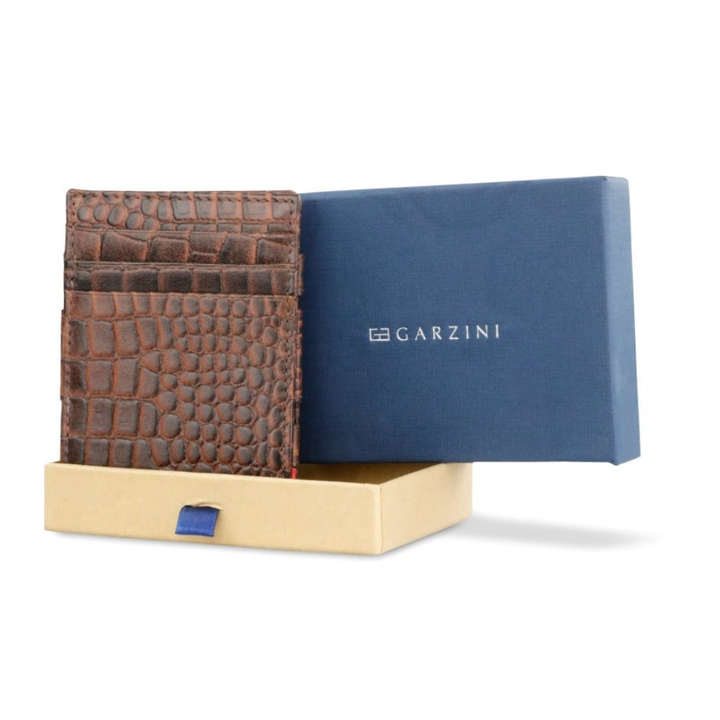 Garzini / Hunterson Essenzial Coin Magic Wallet 7 Cards - Croco Brown
