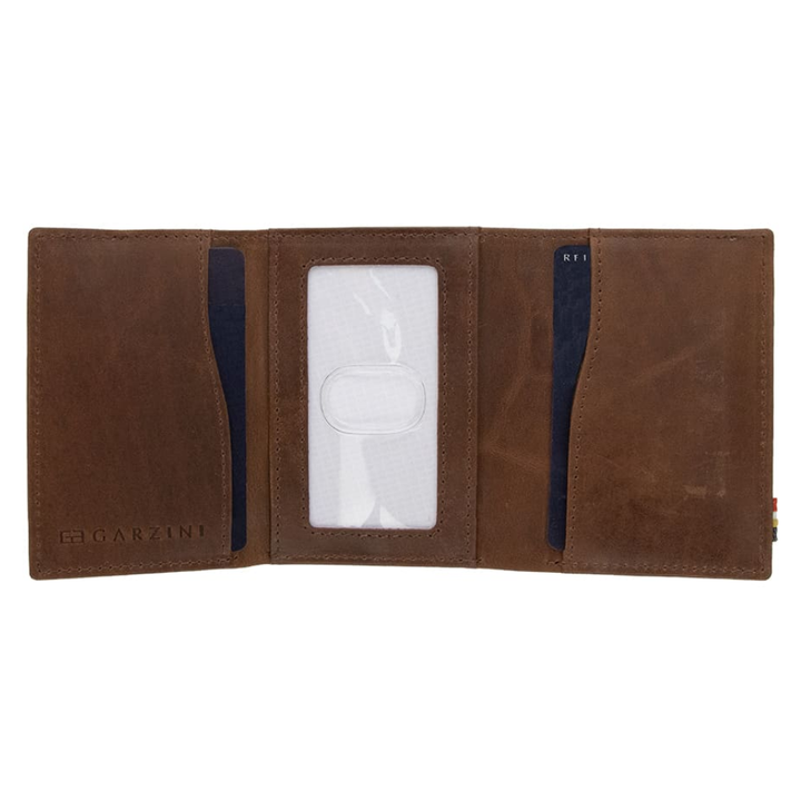 Garzini / Hunterson Metal Wallet Trifold - 12 Cards - gebürstet Braun