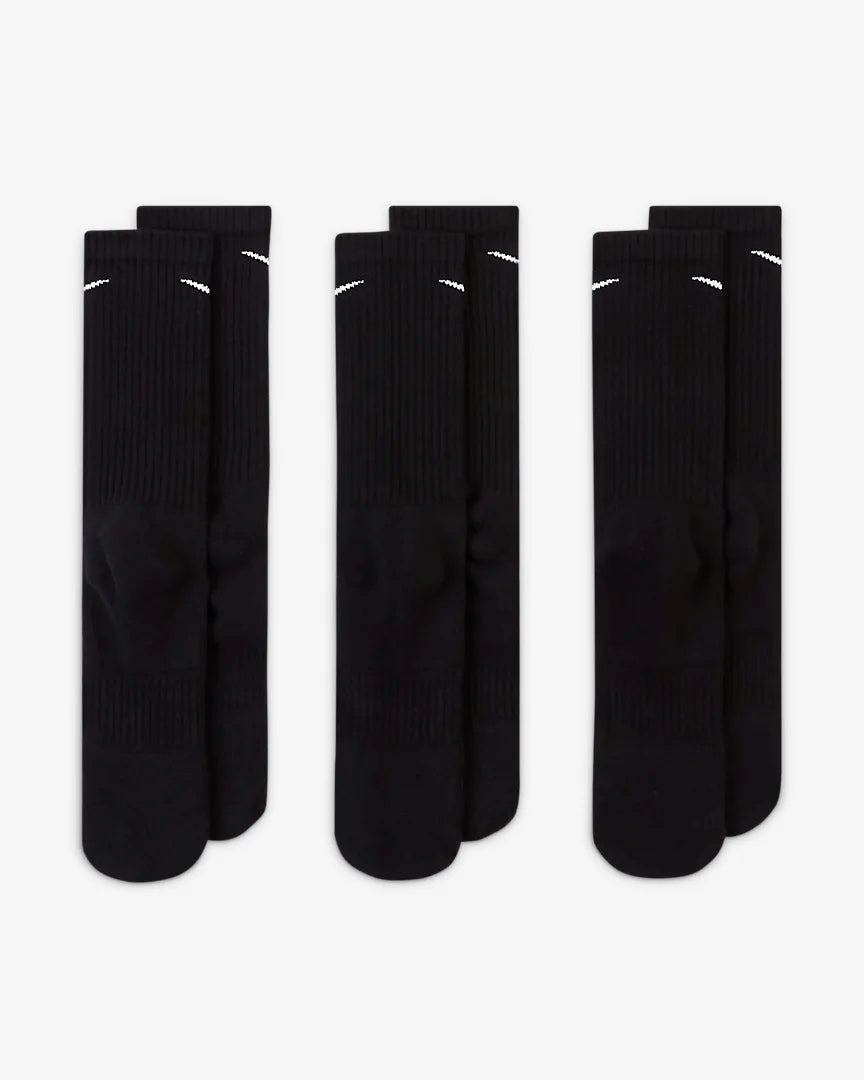 Nike 7664 Everyday Cushioned Crew Socks (3Pair) - 010 Black