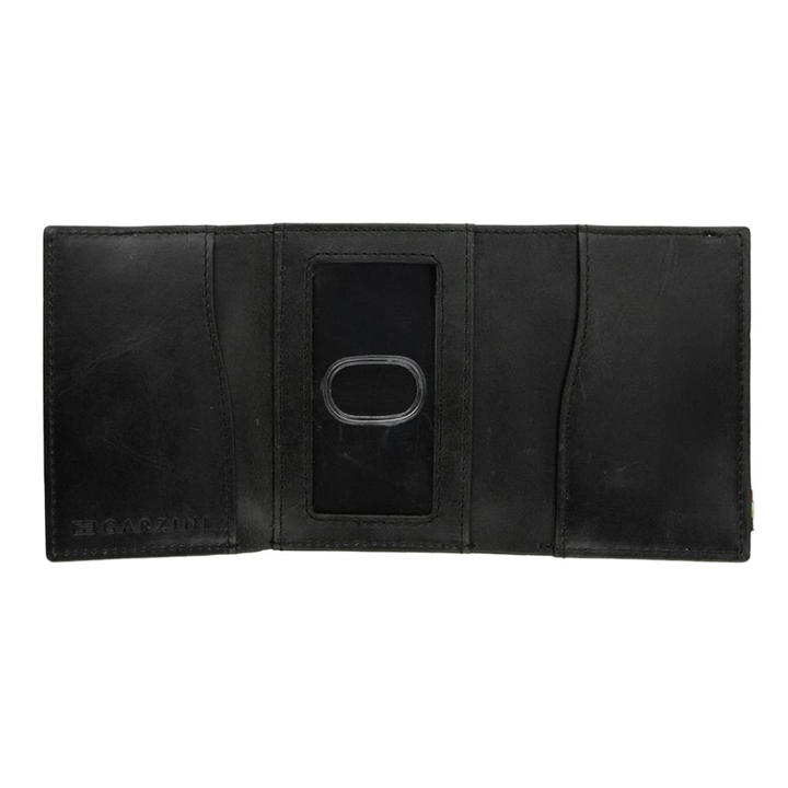 Garzini / Hunterson Metal Wallet Trifold - 12 Cards - gebürstet Black