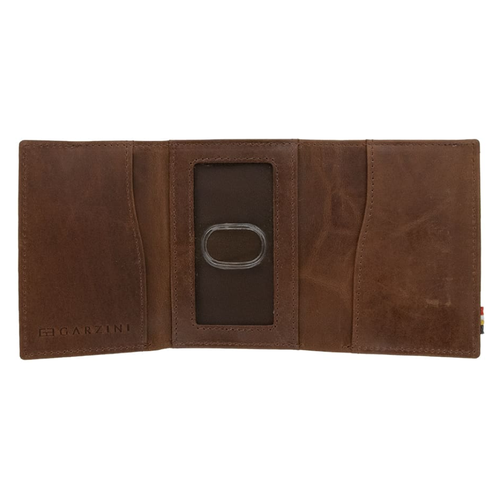 Garzini / Hunterson Metal Wallet Trifold - 12 Cards - gebürstet Braun
