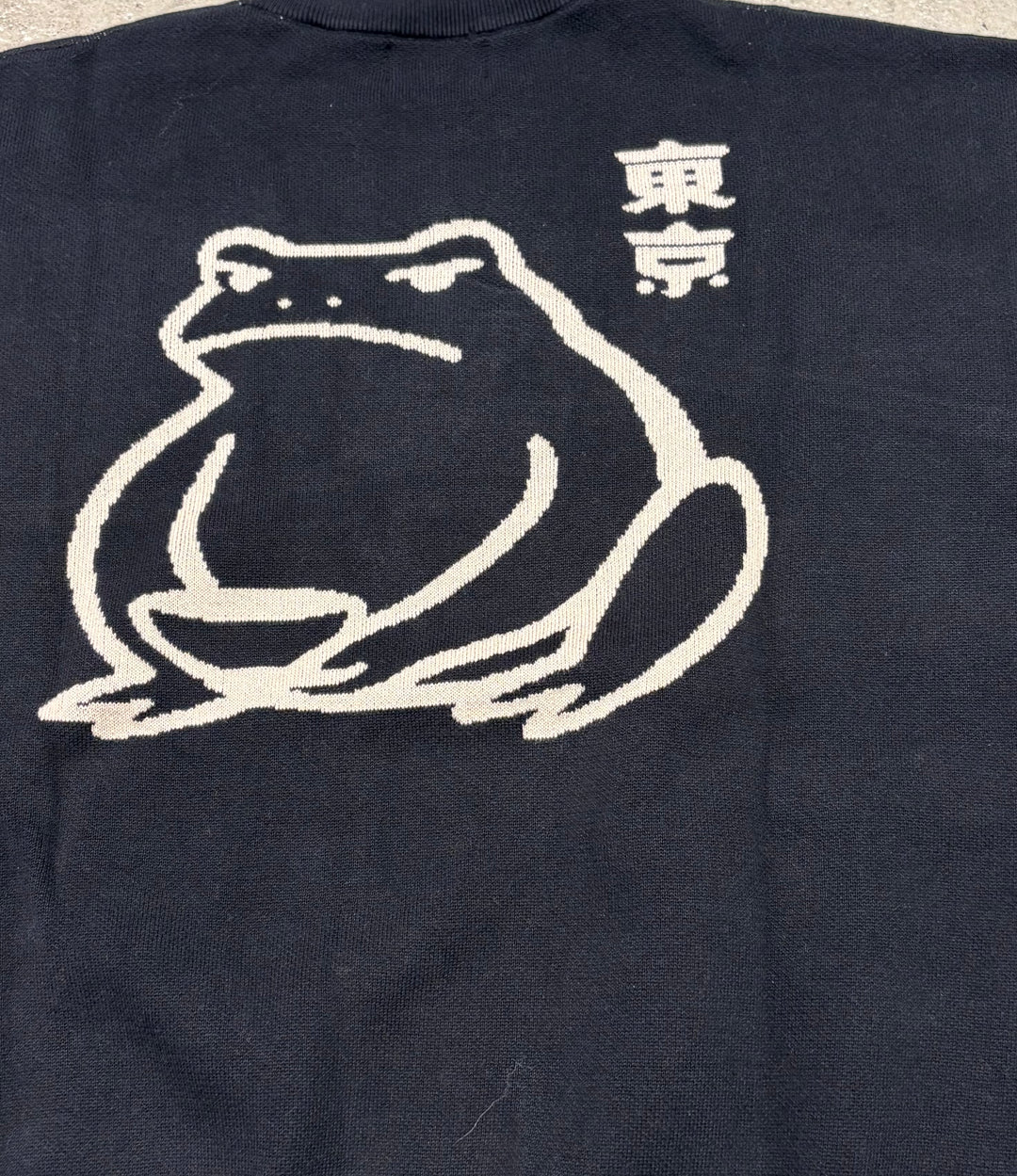 Kaotiko Ramen Frog Jersey Stick Pulli - Schwarz