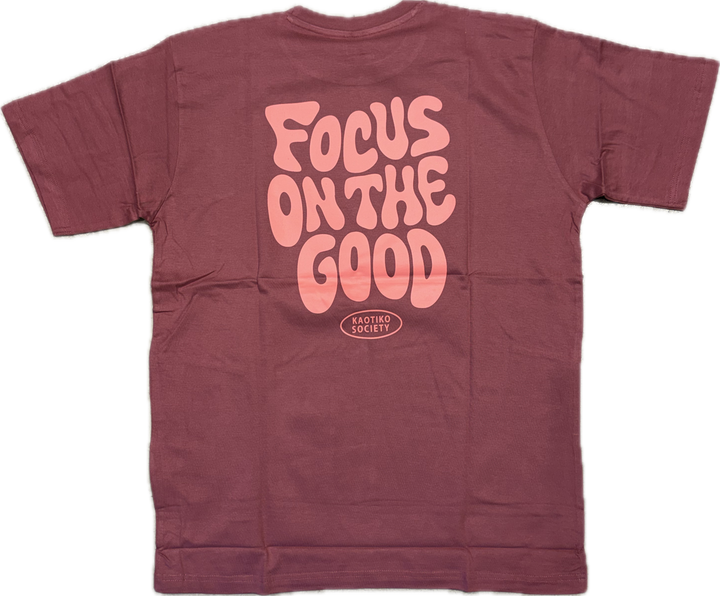 Kaotiko Focus On The Good T-Shirt - Burgundy