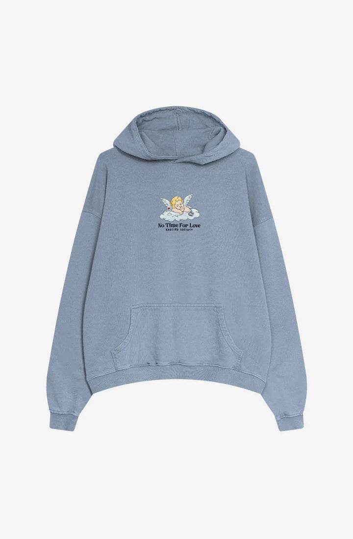 Kaotiko Gewaschenes Sweatshirt No Time For Love Steel