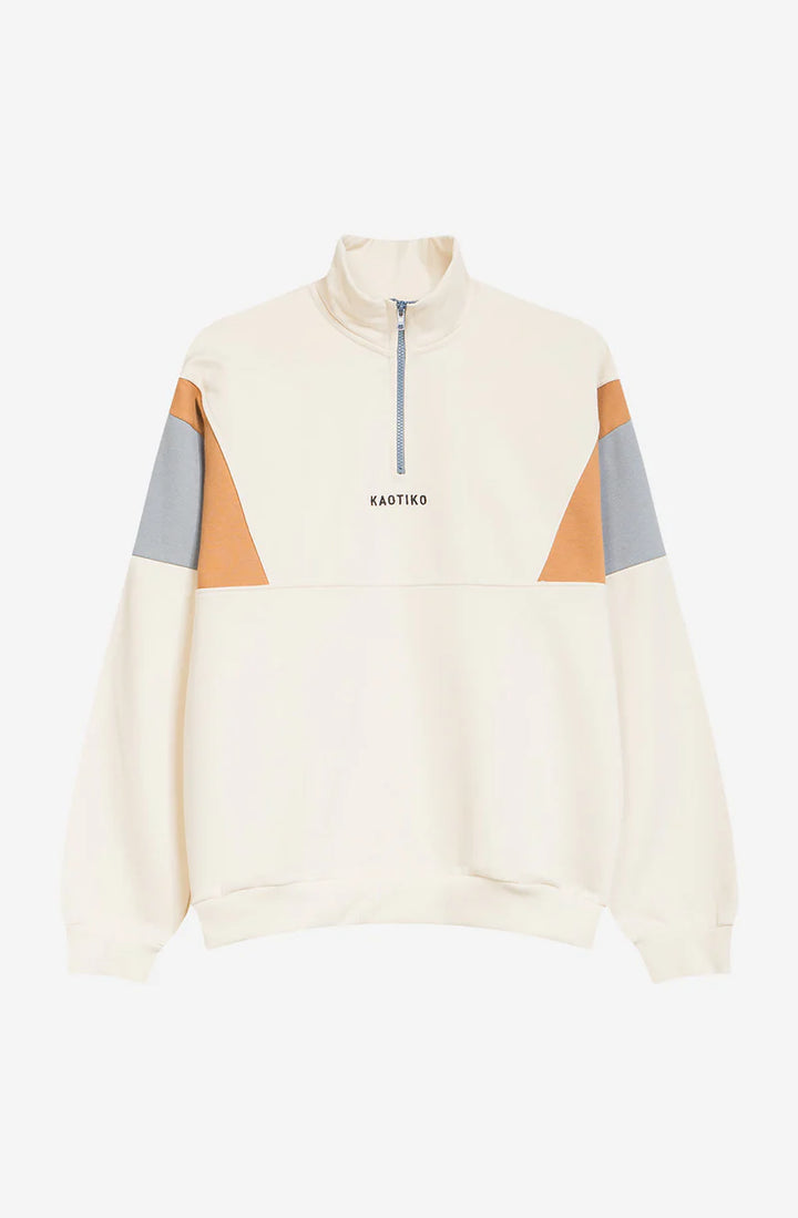 Kaotiko Crew Arthur Sweatshirt  Bone/Hazelnut Blue