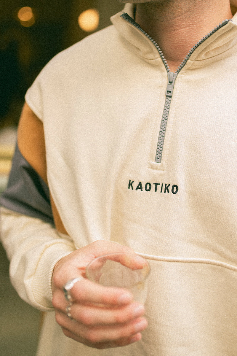 Kaotiko Crew Arthur Sweatshirt  Bone/Hazelnut Blue