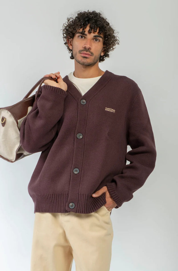 Kaotiko Cardigan Stick Jacke Snake - Braun