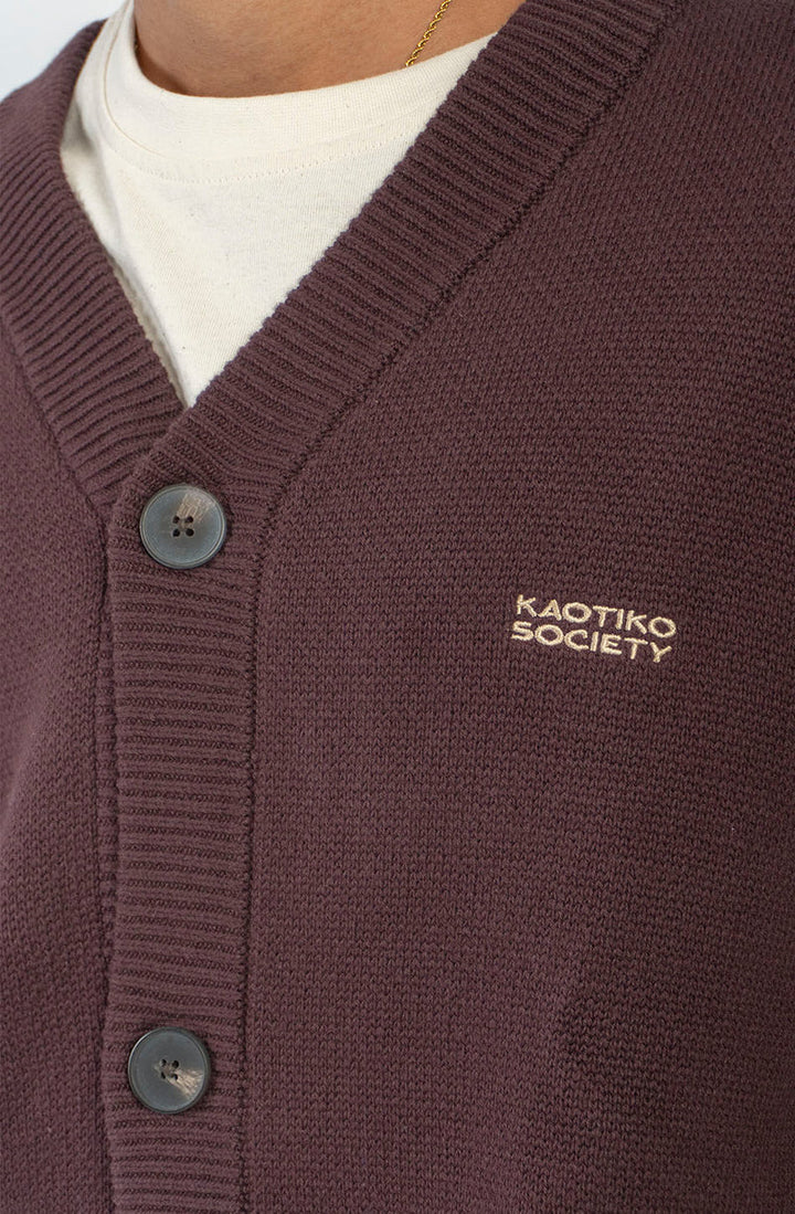 Kaotiko Cardigan Stick Jacke Snake - Braun