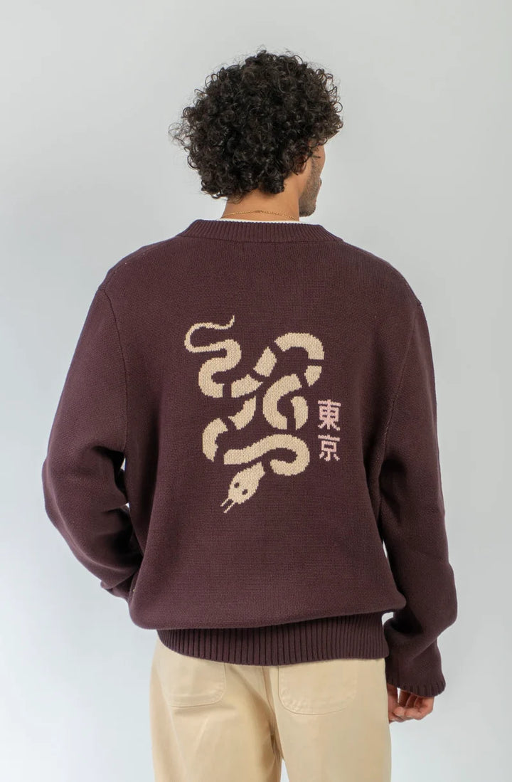 Kaotiko Cardigan Stick Jacke Snake - Braun