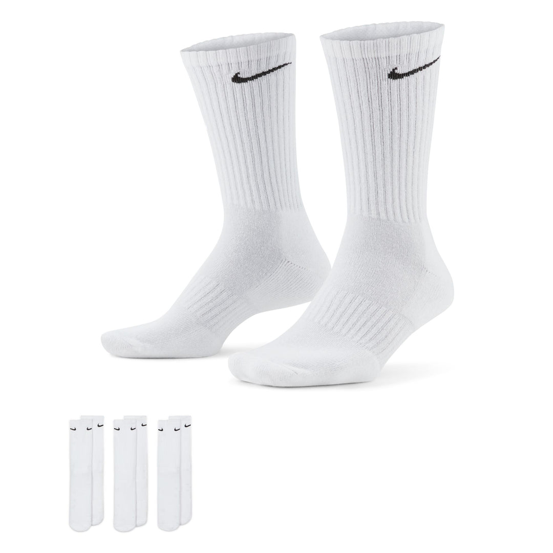 Nike 7664 Everyday Cushioned Crew Socks (3Pair) - 100 White