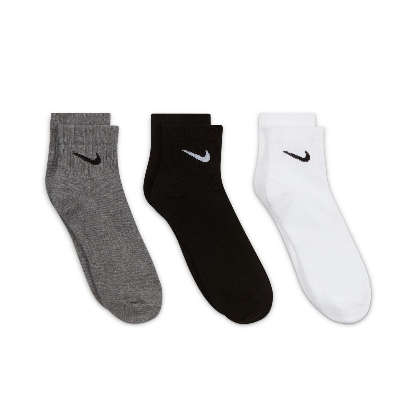 Nike 7677 Nike Everyday Lightweight Ankle Socks (3Pair) - 964 grey/white/black