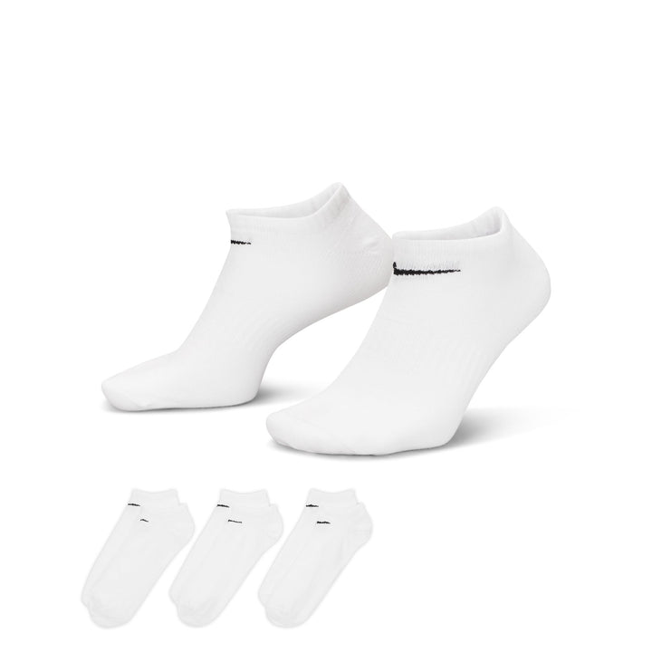 Nike 7678 - 100 Everyday Lightweight No Show Socks (3Pair) - 100 White