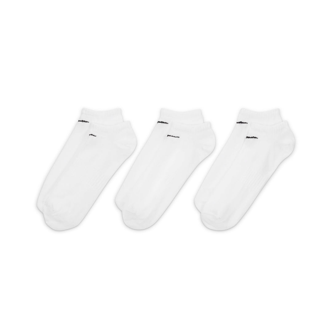 Nike 7678 - 100 Everyday Lightweight No Show Socks (3Pair) - 100 White