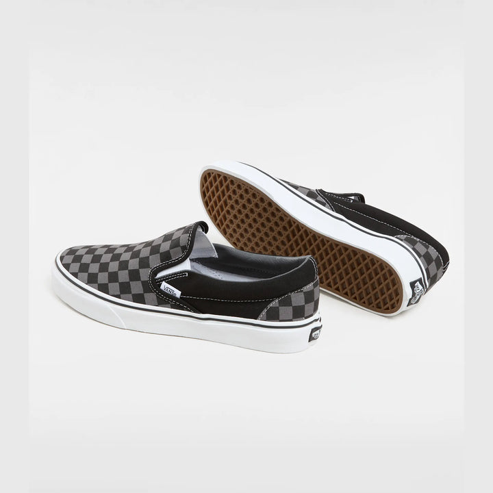 Vans Slip On  Schuh- Grey Checkerboard Black Pewter