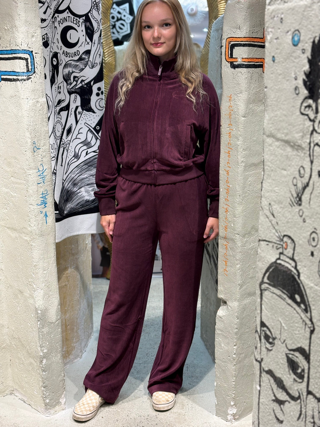 Karl Kani Signature Corduroy Cort Trackpants Jogginghose - Plum
