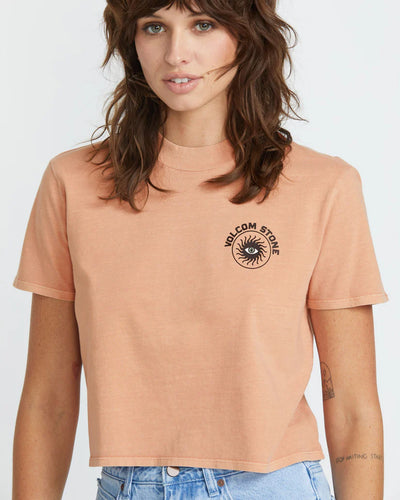 Volcom Dial Crop T-Shirt - Sand Brown