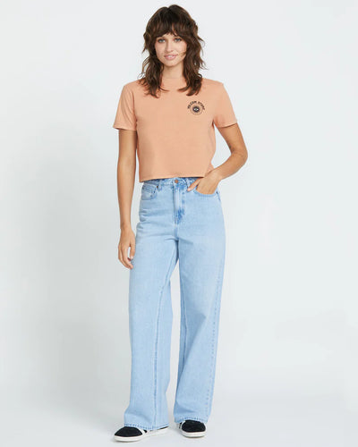 Volcom Dial Crop T-Shirt - Sand Brown