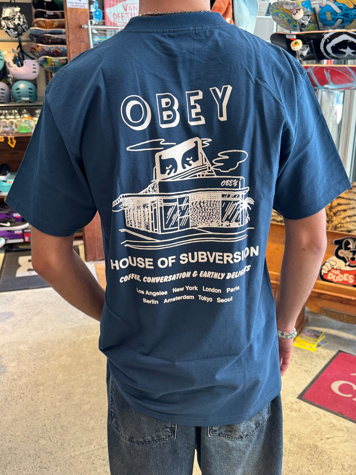 Obey House Of Subversion T-Shirt HarborBlue