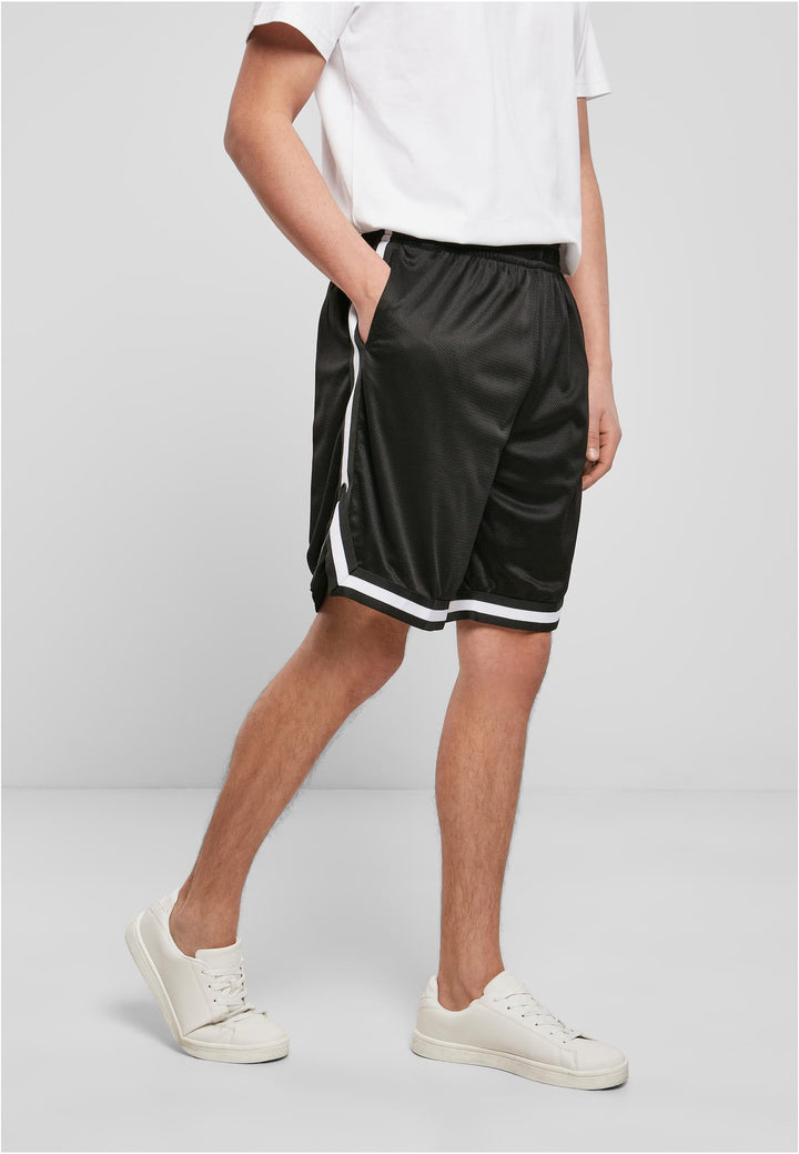 TB Two Tone Mesh Shorts BY 047 - Black / White