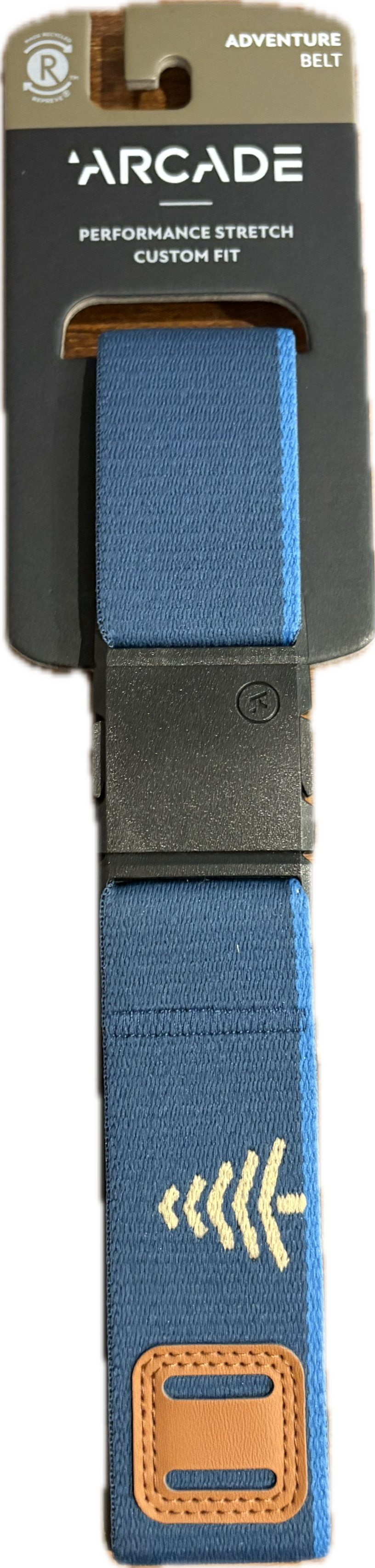 Arcade Black Wood Belt - Royal/Sand