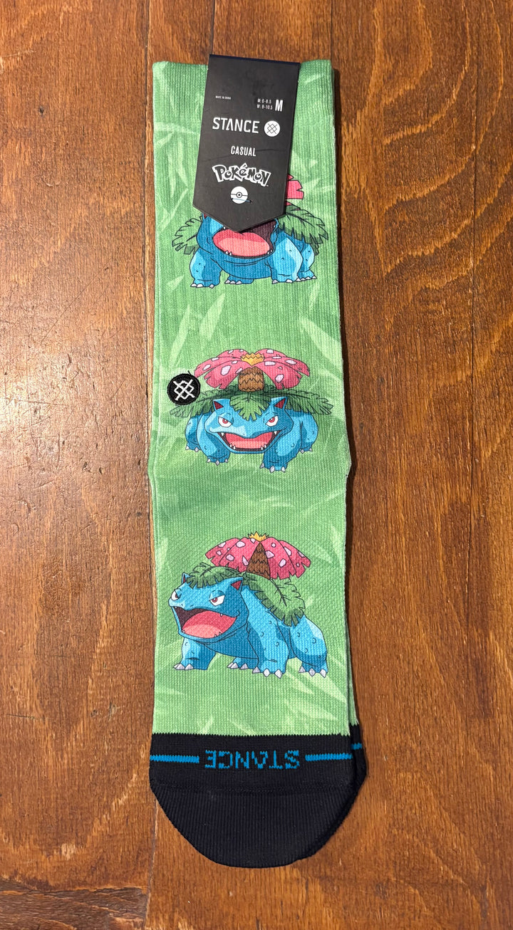 Stance Venusur AOP Pokémon Crew Socks Stance - Green