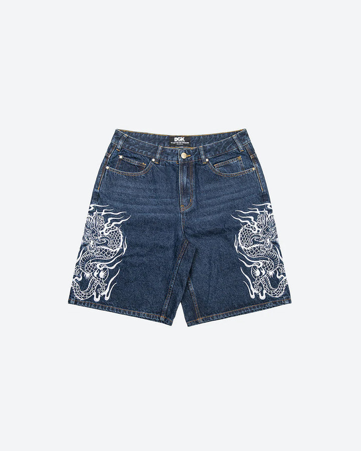 DGK Hydra Embroidered Denim Shorts - Bkue