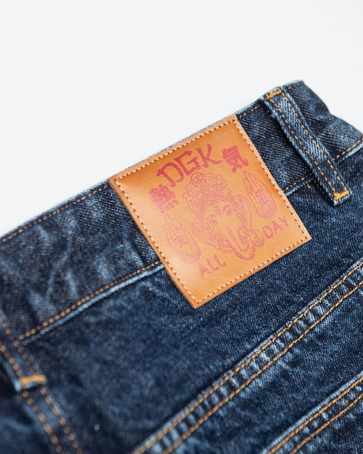 DGK Hydra Embroidered Denim Shorts - Bkue