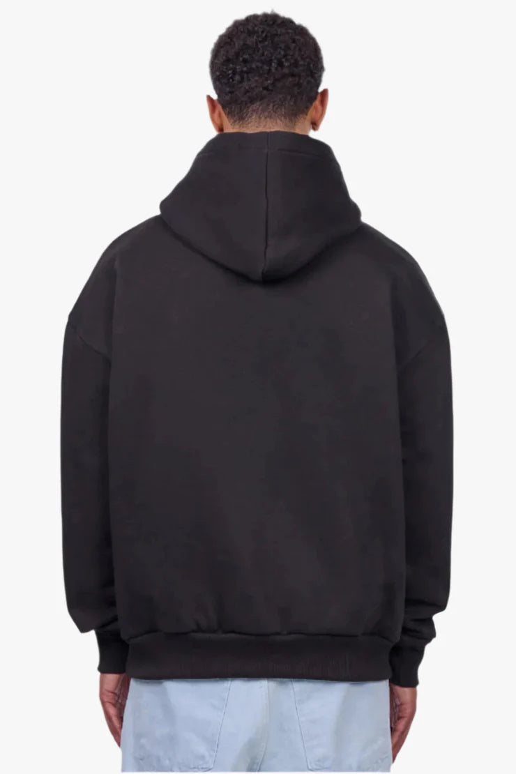 Dropsize HD-410 HEAVY OVERSIZE SCRIPT LOGO HOODIE BLACK