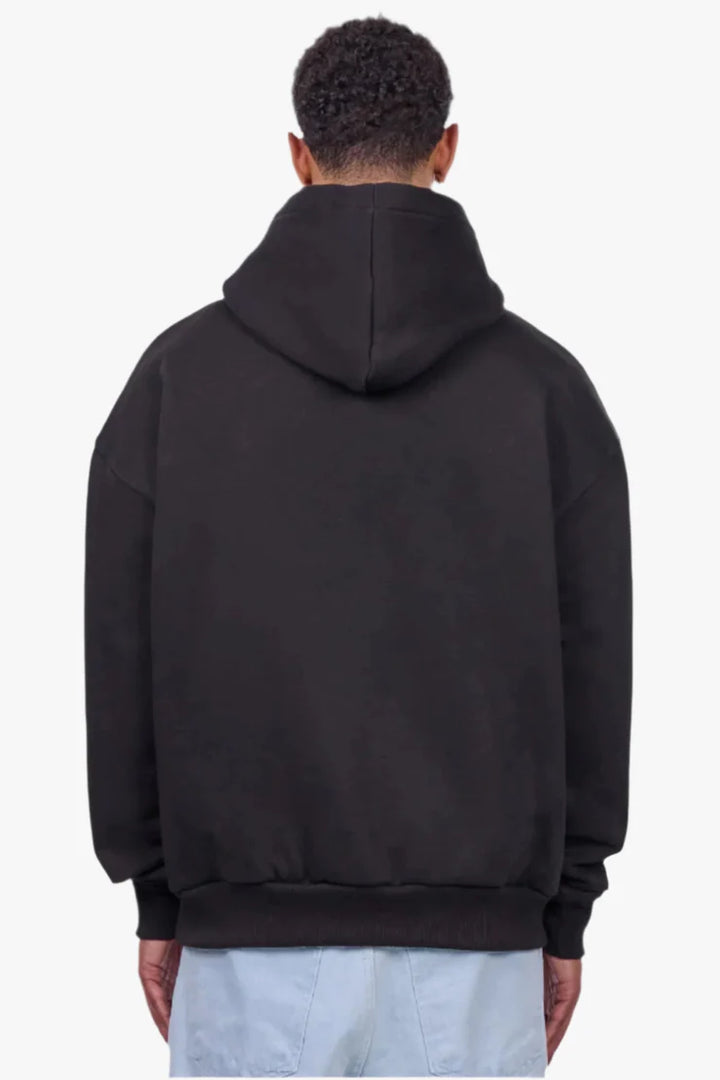 Dropsize HD-410 HEAVY OVERSIZE SCRIPT LOGO HOODIE BLACK