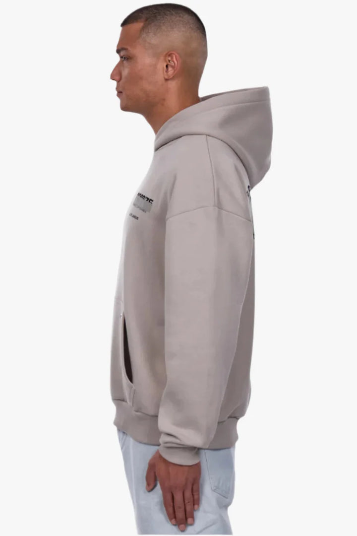 Dropsize HD-420 HEAVY OVERSIZE CENSORED HOODIE Stone