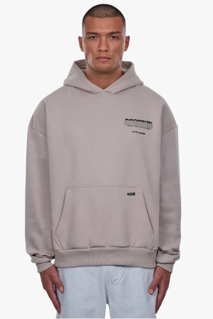 Dropsize HD-420 HEAVY OVERSIZE CENSORED HOODIE Stone
