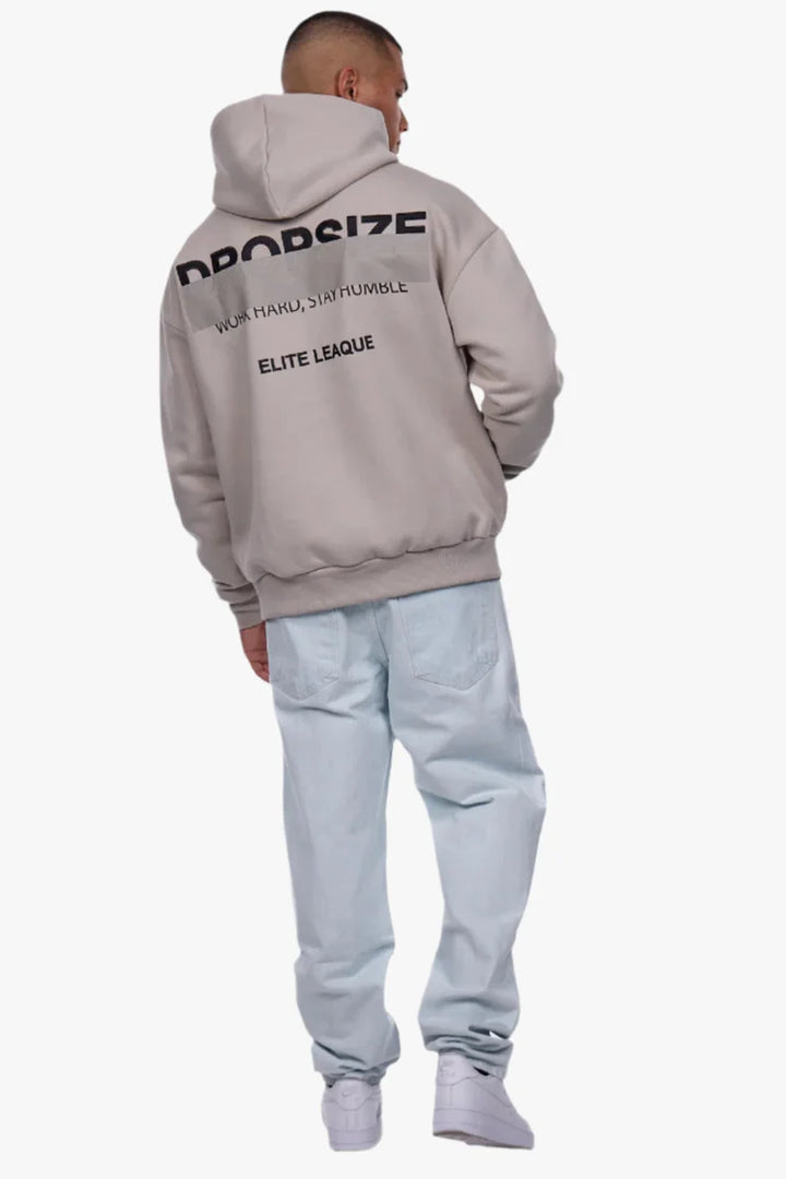 Dropsize HD-420 HEAVY OVERSIZE CENSORED HOODIE Stone