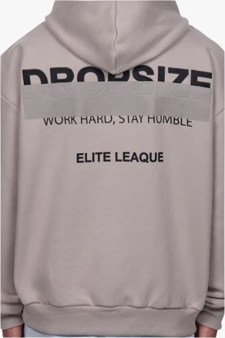 Dropsize HD-420 HEAVY OVERSIZE CENSORED HOODIE Stone