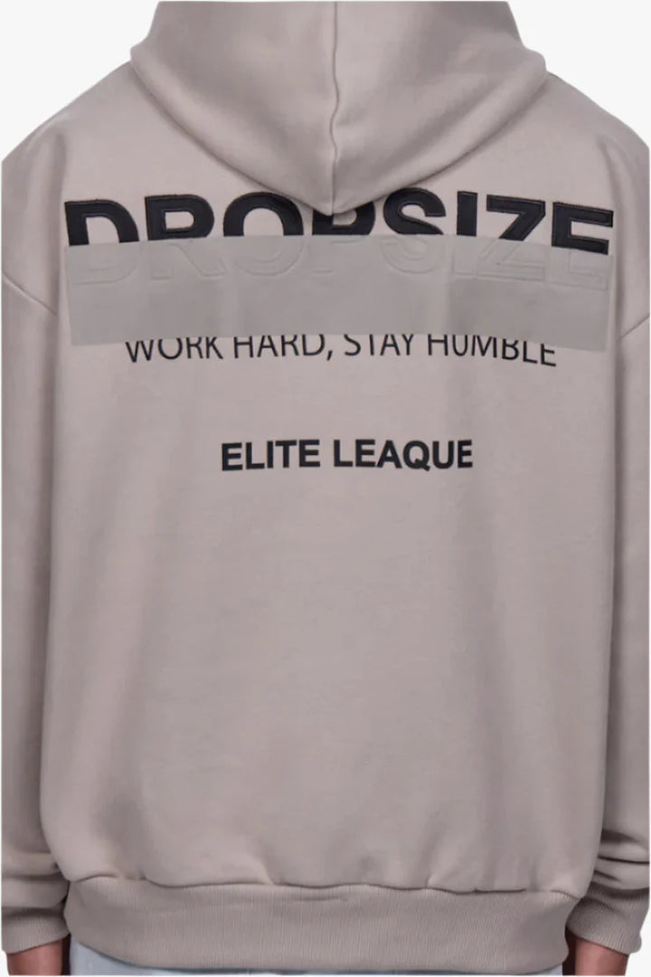 Dropsize HD-420 HEAVY OVERSIZE CENSORED HOODIE Stone