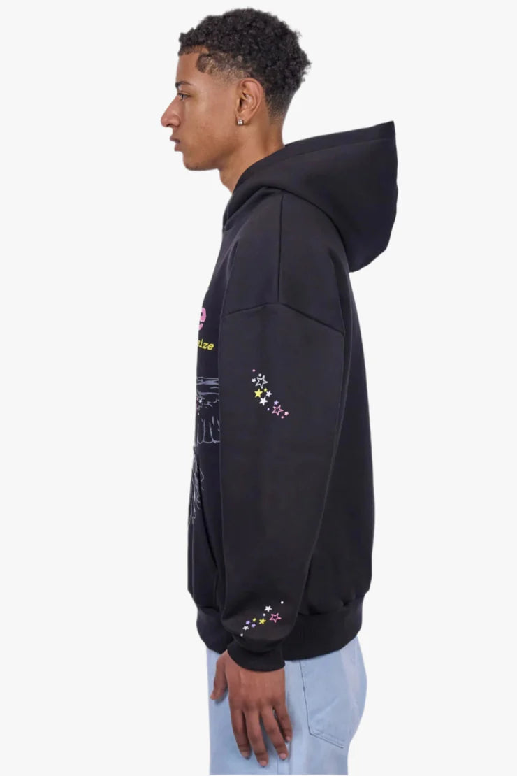 Dropsize HD-436 HEAVY OVERSIZE LOUD PARADISE HOODIE BLACK