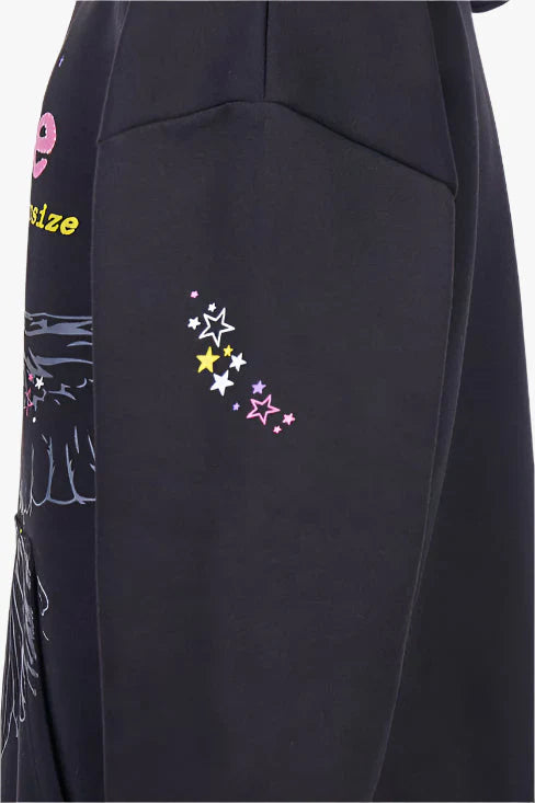 Dropsize HD-436 HEAVY OVERSIZE LOUD PARADISE HOODIE BLACK