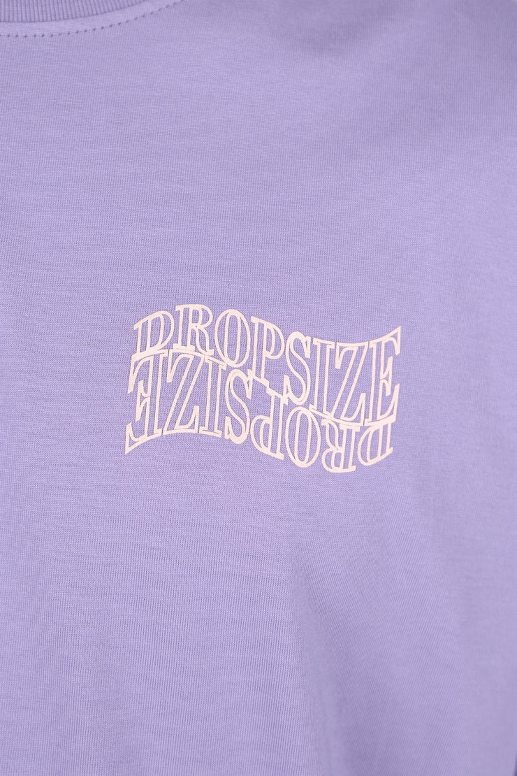 Dropsize TS-309 HEAVY OVERSIZE MIRRORED LOGO T-SHIRT GRANITE