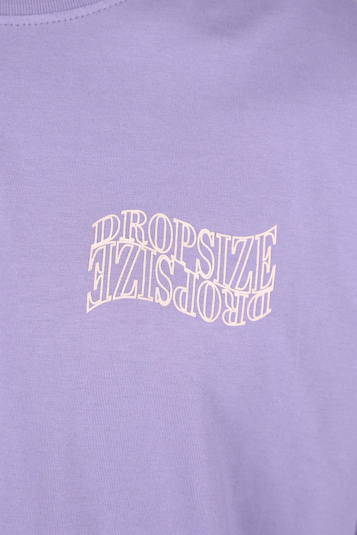 Dropsize TS-309 HEAVY OVERSIZE MIRRORED LOGO T-SHIRT GRANITE