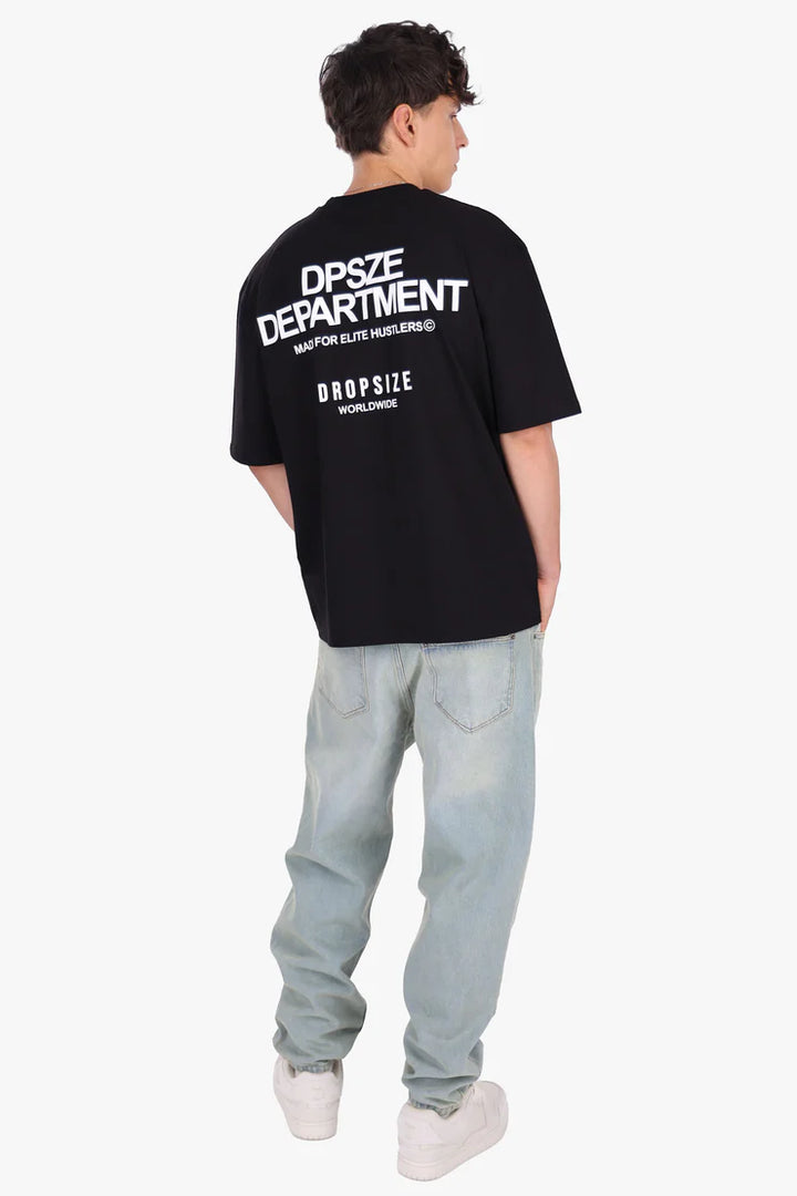 Dropsize TS-326 HEAVY OVERSIZE DPSZE DEPARTMENT T-SHIRT BLACK