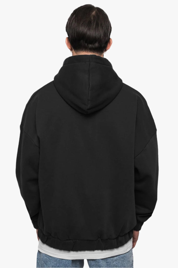 Dropsize ZH-001 SUPER HEAVY OVERSIZE BLANK ZIP HOODIE - Washed Black