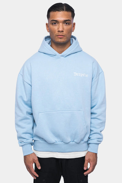 Dropsize HD-012 HEAVY OVERSIZE Embo Hoodie - Baby Blue