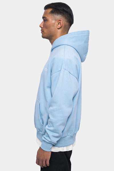 Dropsize HD-012 HEAVY OVERSIZE Embo Hoodie - Baby Blue