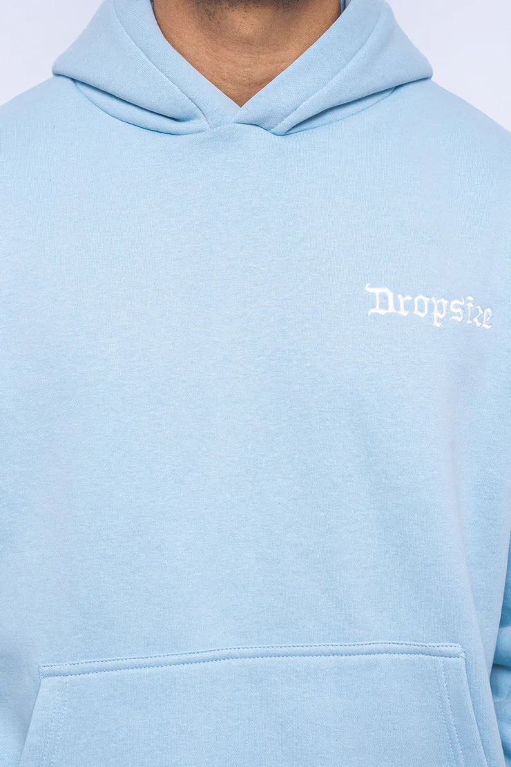Dropsize HD-012 HEAVY OVERSIZE Embo Hoodie - Baby Blue