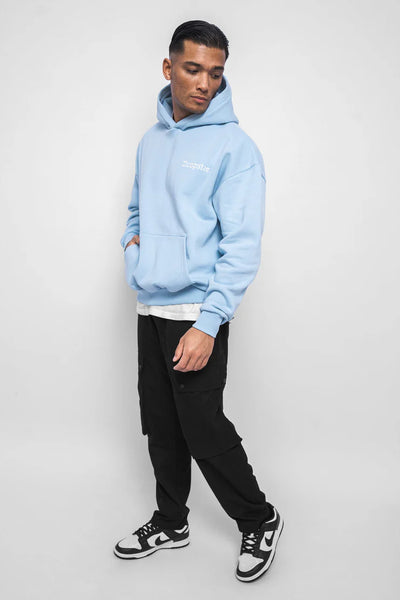 Dropsize HD-012 HEAVY OVERSIZE Embo Hoodie - Baby Blue