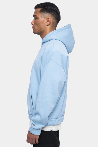 Dropsize zh-001 Super Heavy Oversized Blank Zip-Hoodie - Baby Blue